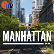 KITBASH3D - MANHATTAN | ICONIC SKYSCRAPER CITY 3D ASSET PACK | DIGITAL DOWNLOAD | BLENDER UNITY UNRE