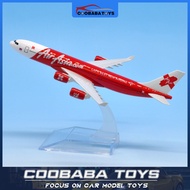 CBB 1:400 size 16 cm Airasia A340 Airplane Alloy Diecast  Model Toy For Kids Boys Adults Collection 