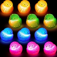 Chivao 12 Pack Summer LED Puffer Ball Ducks Chicken Glow in The Dark Balls Small Light up Ball Funky