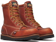 8” Moc Toe Boot for Men, Industrial & Construction Boots with Rugged Leather Uppers and Slip-Resista