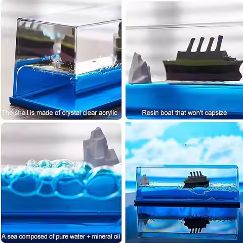 Floating Merry Bottle Cruise Ship Titanic Cruise Ship Fluid Liquid Boat Hourglass Ornament Birthday 