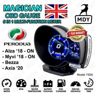 Perodua Myvi Alza Axia Bezza '18-ON Magician F835 OBD Multi Function Meter Gauge Water Temperature