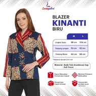 [| batik wanita blazer kinanti biru atasan lengan panjang kondangan