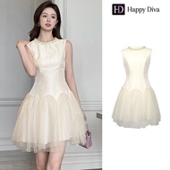 Happy Diva ชุดเดรสแขนกุดสีแอปริคอท สำหรับงานแต่งงานและปาร์ตี้อย่างเป็นทางการ 9782