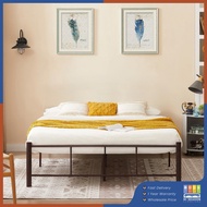HI SEASON Platform Bed Frame Metal Bed Frame / Rangka Katil Besi Saiz Queen / Copper / White