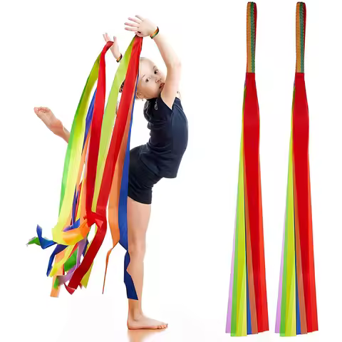 Rainbow Dance Ribbons For Kids Rhythmic Gymnastics Carnival Games For Party Favors Juegos Para Fiest