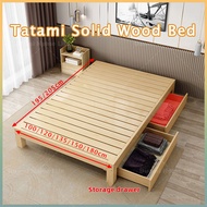 100/120/135/150/180cm Tatami Solid Wood Bed frame rib grill pine hard bed frame board Modern Minimal