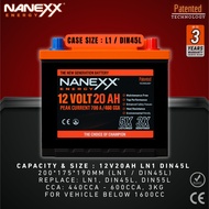 12V 20AH DIN45L - LN1 (MIN 440CCA) NANEXX HIGH PERFORMANCE BATTERY