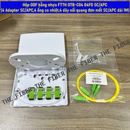 FTTH OTB-C04 04FO SC/APC plastic ODF box (4 SC/APC Adapter, 4 heat shrink tubes, 4 SC/APC single-mod