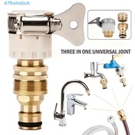 FISHSTICK 3Pcs Universal Faucet Adapter, Adjustable 15mm To 20mm 3-in-1 Hose Adapter, Watering Tool 