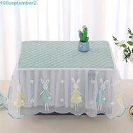 SEPTEMBERB Oven Cover, Rectangle Dust Proof Microwave Dust Cover, Room Decoration Breathable Pastoral Style Yarn Edge Tablecloth Kitchen Appliances