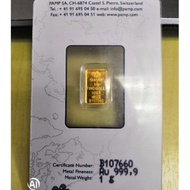 1g Pamp Suisse Gold Bar