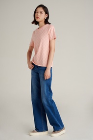 McJeans เสื้อยืดแขนสั้นผู้หญิง คอกลม สีชมพู MTSZC92