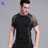 Wolf 3D Printed Tshirt Compression Tight Men Fiess Running Shirt Breathable Short Sleeve Sport Rashguard Quick Dry Gym