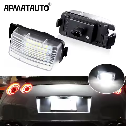 2Pcs LED License Number Plate Lighting White For 2009-2012 NISSAN Sentra Cube GT-R Leaf Q60 350Z 370