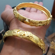 Gelang Pelek Ukir Bulan Bintang Lapis Emas