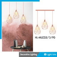 Lighttrio โคมไฟแขวนเพดาน Hanging lamp สไตล์วินเทจ ไฟเพดาน รุ่น HL-MUZZLE/3/PG - สีพิงค์โกล (ไม่รวมหล