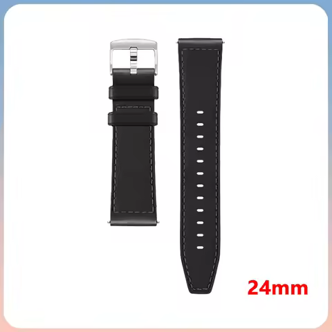 24mm Leather Watch Strap Band for H18 H19 Smartwatch Huawei Samsung Galaxy Smart Watch