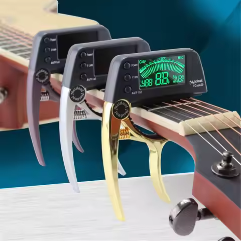 Professional Guitar Tuner - Capo 2 In 1 Equipment Combination LED Display for Acoustic Electric Guit