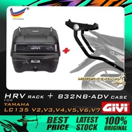 SET KOMBO KOTAK/BOX GIVI B32NB-ADV TOP CASE + GIVI YAMAHA LC135 V2-V7 HRV HEAVY DUTY RACK