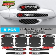 8pcs New Hayundai Car Door Handle Protector 3D Carbon Stickers