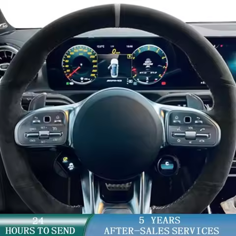 Non-Slip Car Accessories Suede Leather Braid Customized Car Steering Wheel Cover For Mercedes-Benz A