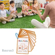 RUN Educational English Vocabulary Flashcards 11x8cm Word Card for Toddler Preschool
