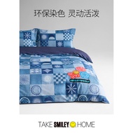 [SMILEY Headquarters Traceable Source] SMILEY Smiley Graffiti Pure Cotton Four-Piece Set