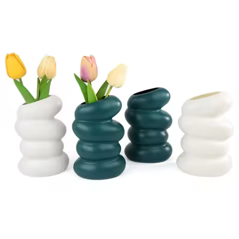 Nordic Creative Plastic Spiral Vase Home Flower Arrangement Decoration Kitchen Living Bedroom Creati