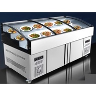 Commercial Chest Freezer Peti Sejuk Beku Cermin Horizontal Seaffood Cabinet Fridge Frozen Beverage R