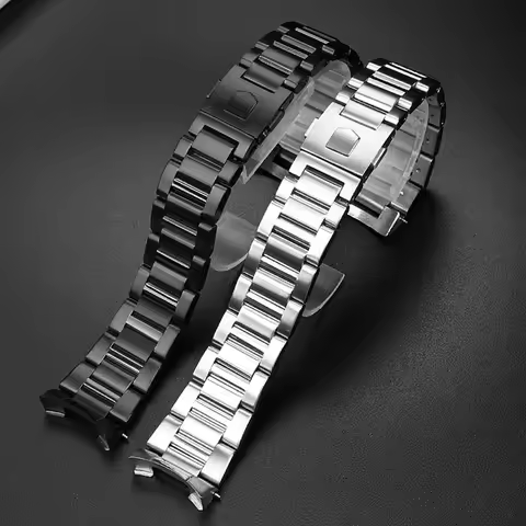 New 22mm 24mm Solid Stainless Steel Watchband Bracelets Silver Black Curved End Link for TAG heuer C