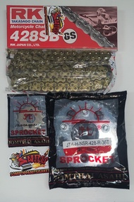 โซ่ทองRK+สเตอร์SUN NSR/NSR-R (5ขา) 428-14/15-36/37/38 เลือกได้ (1ชุด3ชิ้น)