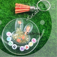 SG seller custom 3D pop up shaker squishy name keychain valentine love stars rabbit carrot fruit class tag bag gift kids