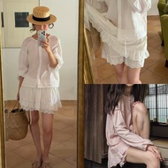 [SR-STUDIO] fletta Korea 2026 Summer Lace Long-Sleeved Shirt/Double Culottes Suit QY4E