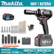 MAKITA Bor impek pembuka baut motor Cordless Impact Wrench high torsi Brushless impact Baterai 1090V