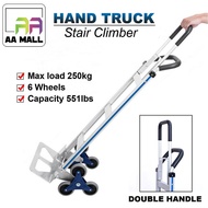 AA MALL [2IN1 / 3IN1] Heavy Duty Multipurpose Convertible Aluminium HAND TRUCK Trolley 6 & 4 Wheel -