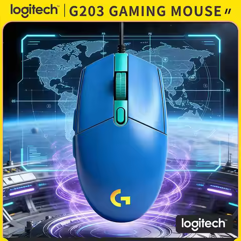 Official Logitech G203 Gaming Mouse, Classic Prodigy Design, 8000 DPI Sensor, Customizable RGB, Grea