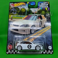 Diecast Hot Wheels Premium Boulevard 99 Honda Civic Type R (EK9) white rubber tires