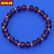 Purple crystal bracelet with 8 cups of gold beads CTFLIGBVK8