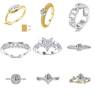 1CT S925 pure silver moissanite ring, princess square, white gold diamond simulation proposal, engag