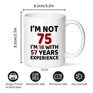 1pc 75th Birthday Gifts for Women, Men, Dad, Mom, 75 Years Old Birthday Gifts Coffee Mug for Wife, F