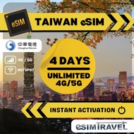eSIM Taiwan NO Registration Unlimited 4G/5G, Taiwan esim