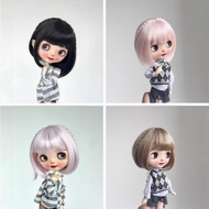 Blythe Small Cloth BJD Doll Wig Bangs Inner Buckle Short Hair Soft Silk