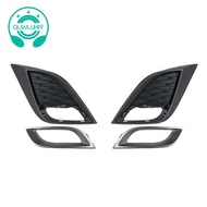 Car Front Bumper Fog Light Grille Fog Lamp Grill Cover with Chrome Frame for Mazda 3 2010 2011