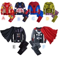 Boys Cartoon Ironman Hulk Spiderman Capn America Thor Cotton Pyjamas Set