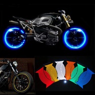 16Pcs Wheel Decal Stripe Lots Reflective Strips Motorcycle Tape Sticker Rim Wheel Sticker Reflective Decals Rim Tape Bike Car Styling