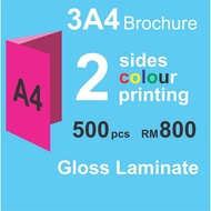 3A4 Flyers Brochure Printing 150gsm Gloss Laminate 500 pcs