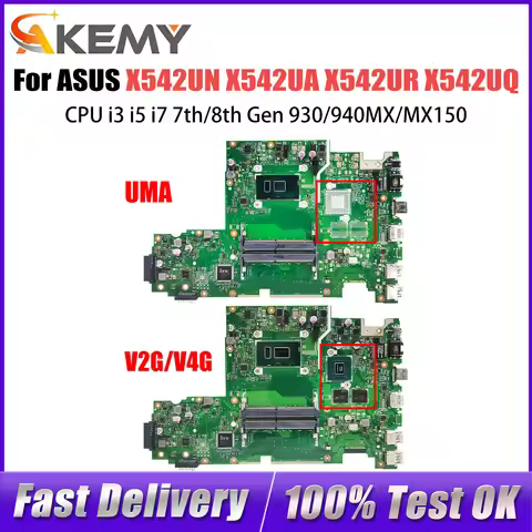 X542UN Mainboard For ASUS X542UA X542UR X542UQ X542URR X542UF X542URV Laptop Motherboard With CPU i3