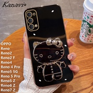 For OPPO Reno Reno2 Reno2 F Reno4 Reno 4 Pro Reno5 5G Reno 5 Pro Reno5 Z Reno6 Z Reno7 Z Fashion KT Cat Makeup Mirror Soft Phone Case
