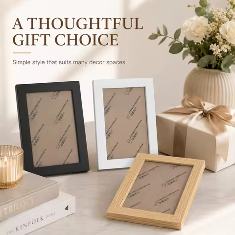 6 Inch Wooden Picture Frame Light Oak Dark Walnut Photo Frame for Family Memories Home Decor Gift
